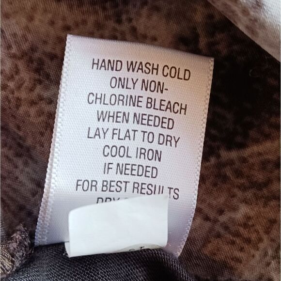 Simply Vera Wang Sleeveless Ruched Waist Brown Abstract Dress SMALL - Picture 8 of 8